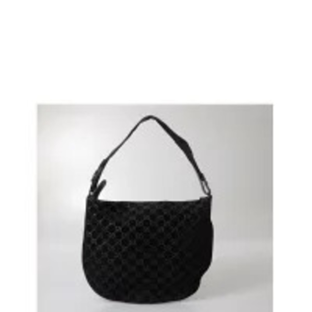 Gucci GG leather Bag suede Suede monogram black body Hobo Black